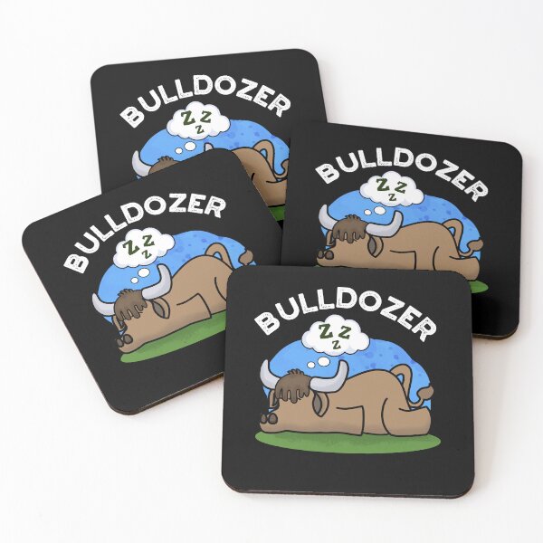 Item preview, Bulldozer Funny Bull Puns (Dark BG) designed and sold by punnybone.