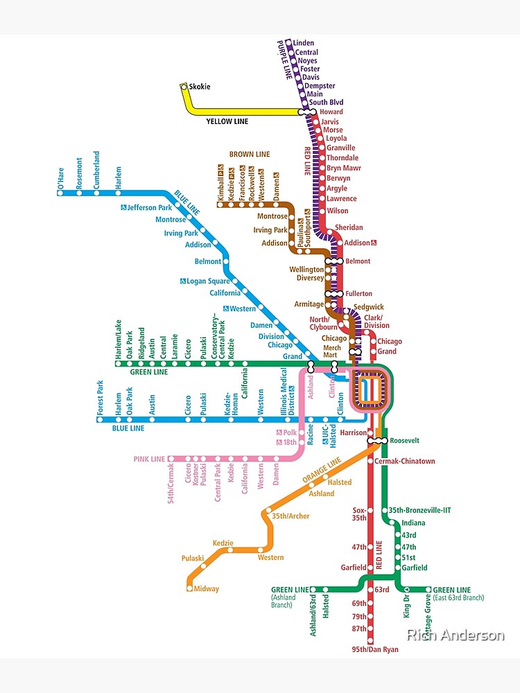 Chicago Trains Map by richdelux