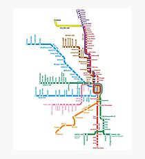Chicago Züge Karte Fotodruck