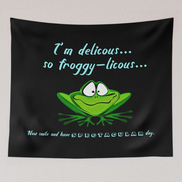 Item preview, So Froggy-Licous (Cute Frog Shirt with blue writing) designed and sold by Zandrasart.