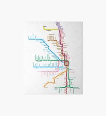 Chicago Trains Map Art Board Print