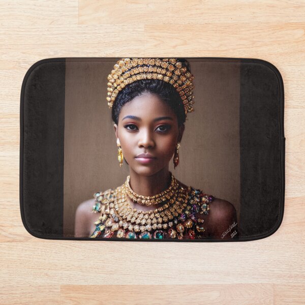 Item preview, Beautiful Black Woman Adorned in Gold and Gems designed and sold by JediNeil.
