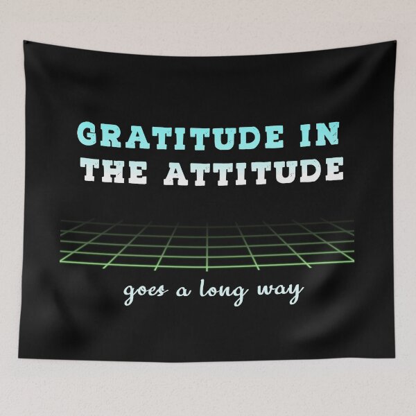 Item preview, Gratitude in The Attitude (Cute shirt with blue and white writing) designed and sold by Zandrasart.