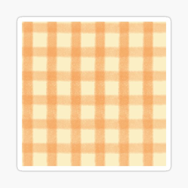 Soft Orange Plaid Sticker