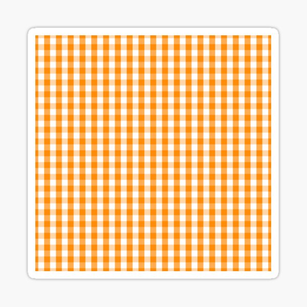 Pumpkin Orange and White Gingham Check Sticker