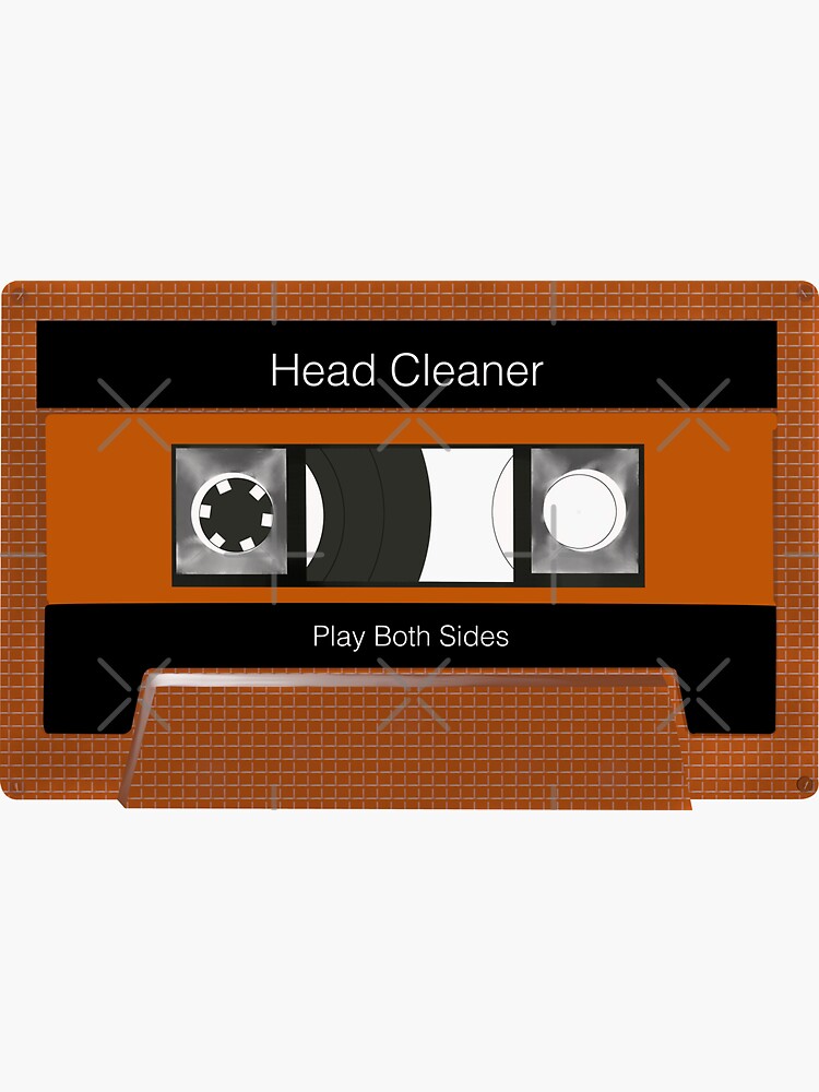 "Head Cleaner Cassette Tape for cleaning your cassette deck" Sticker