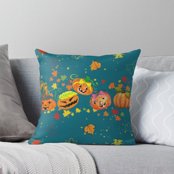 Item preview, Autumn Equinox - Happy Pumpkins Dancing Through Fall Leaves designed and sold by ttsayt1earth.