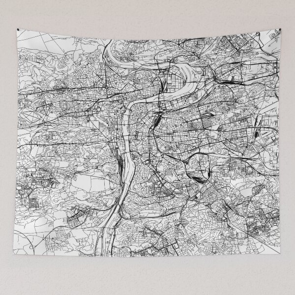 Item preview, Prague White Map designed and sold by multiplicitymap.