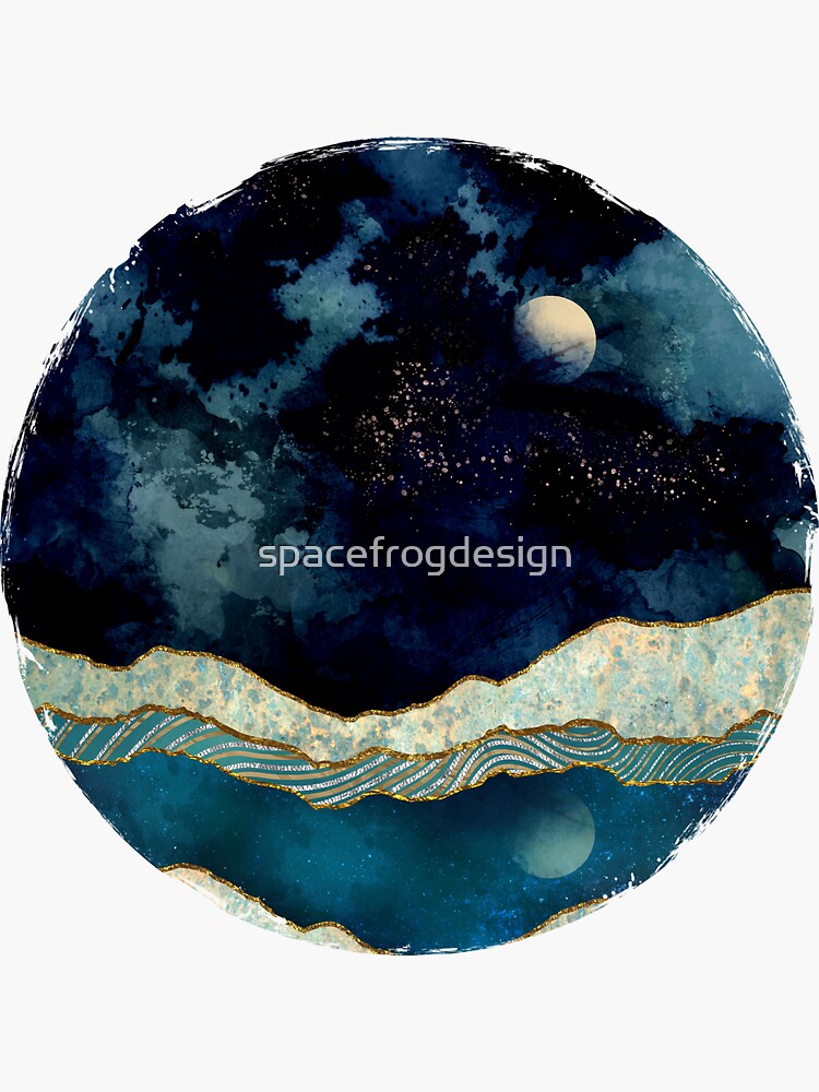 Thumbnail 3 of 3, Sticker, Indigo Sky designed and sold by spacefrogdesign.