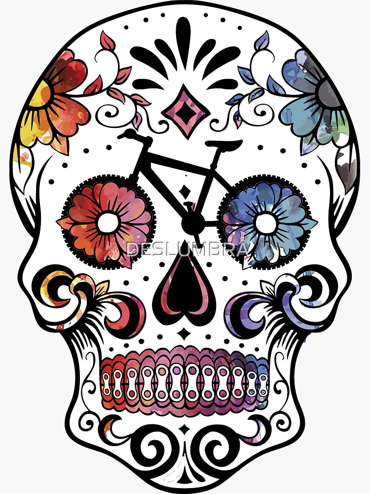 "Mexican skull bicycle " Sticker for Sale by DESLUMBRA Redbubble