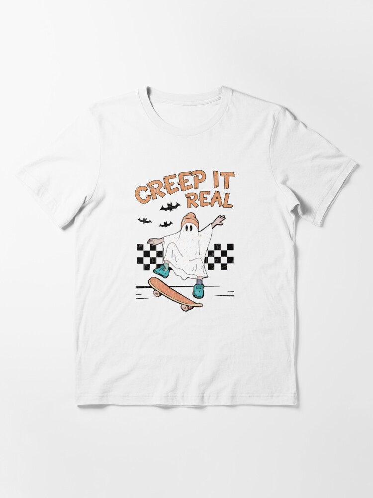 Halloween T-shirt for women, Creep it Real Shirt, cute Ghost Shirt, Trendy  Retro Fall Shirt, women fall graphic tee, halloween party gift