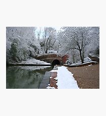 Snowfall at Stoke Bruerne Photographic Print