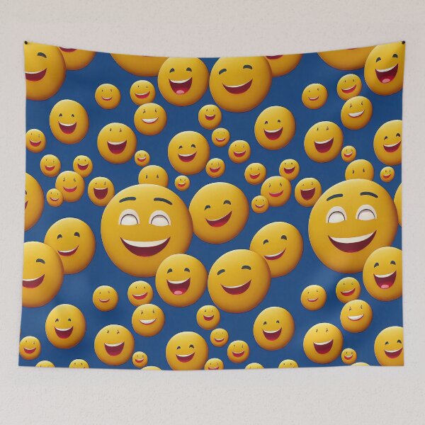 Item preview, Happy Emoji Pattern designed and sold by ThePurpleMelon.