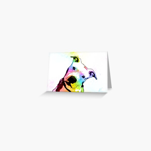 Pit bull | Rainbow Series | Pop Art Greeting Card