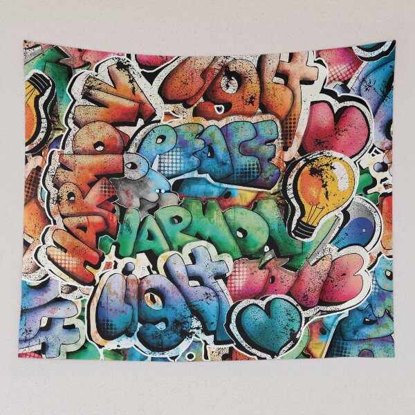 Item preview, Love Light Peace Harmony Graffiti designed and sold by Karin Taylor.