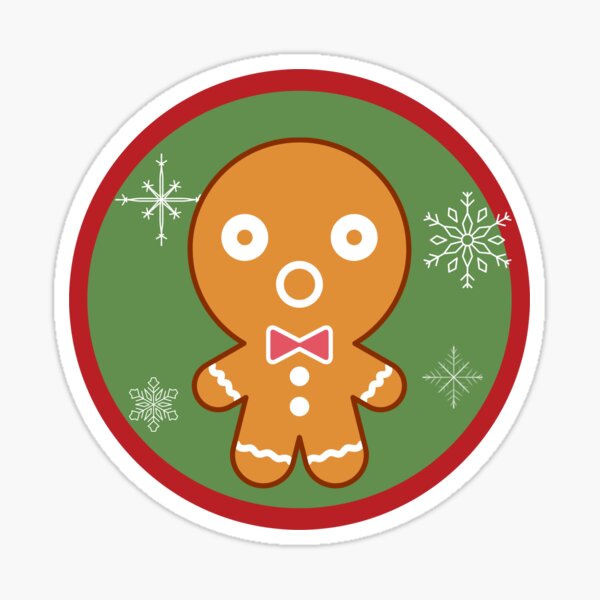 "The Surprised Gingerbread Man" Sticker for Sale by Bright76 Redbubble