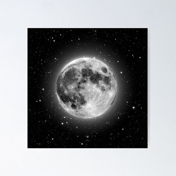 Item preview, Bright, beautiful full Moon and stars photo designed and sold by Glimmersmith.