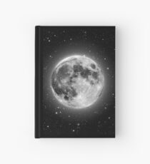 Bright, beautiful full Moon and stars photo Hardcover Journal