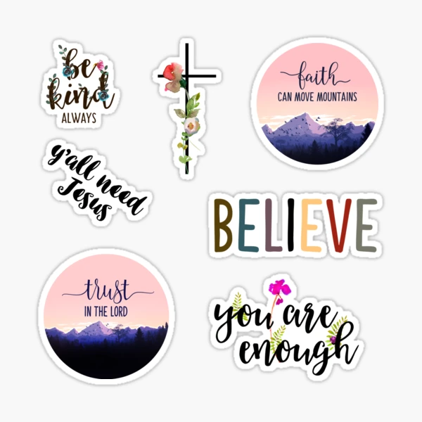 Christian Stickers, Original Artistic Catholic Stickers. Original