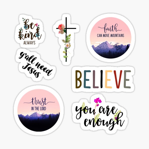 Christian Stickers for Women, Religious Stickers for phone cases, Christian Stickers with Bible Verse, Christian Stickers for iPad Sticker  for Sale by crossesforever