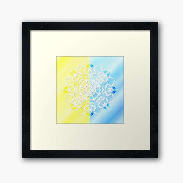 Mandala Schneeflocke Gerahmter Kunstdruck