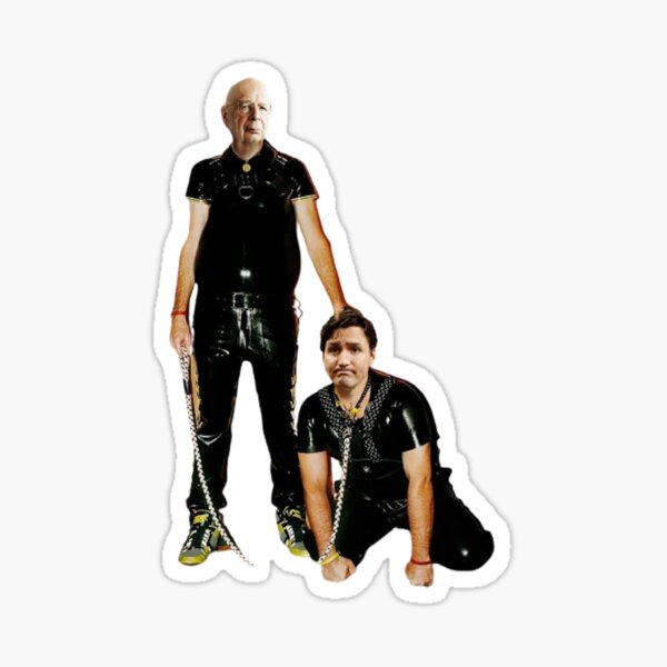 Klaus Schwab and Justin Trudeau best buds Sticker