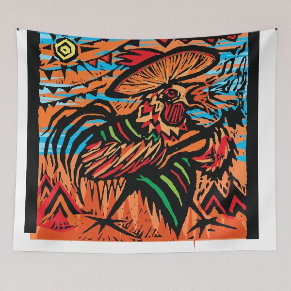 Item preview, Sing on Fire Rooster Linocut Vintage Print  designed and sold by DimensionalPit.