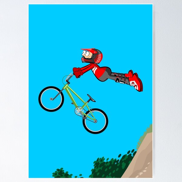 Item preview, Bold boy flying through the air with his BMX bike designed and sold by MegaSitioDesign.