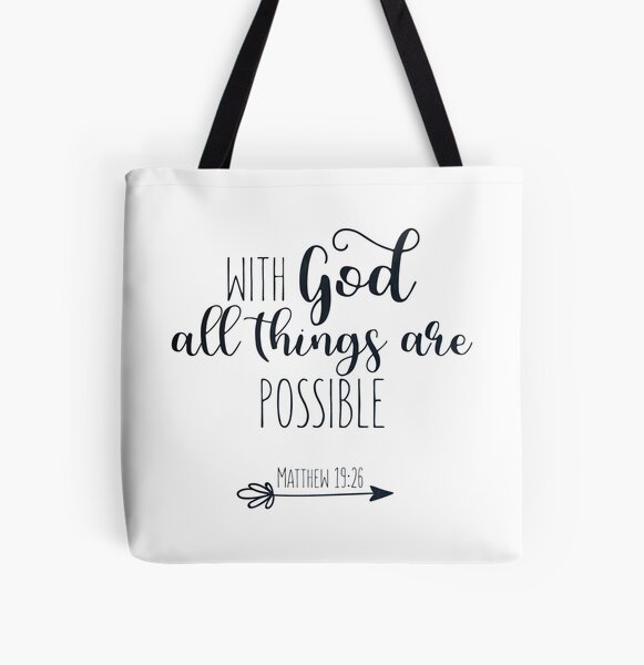 Christian Tote Bag - Faith with God All Things Are Possible