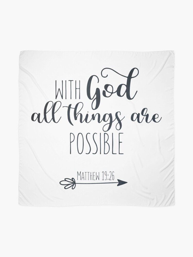 Foulard Bible Verset Avec Dieu Tout Est Possible Par Walk By Faith Redbubble