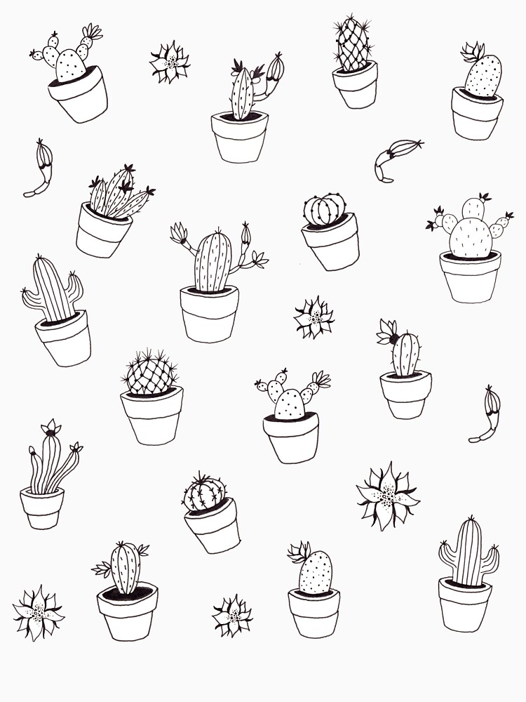Cactus illustrated pattern by mirunasfia