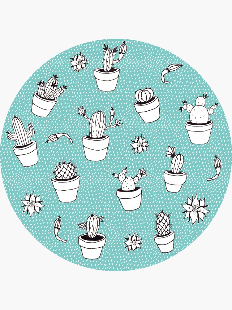 Cactus illustrated pattern by mirunasfia