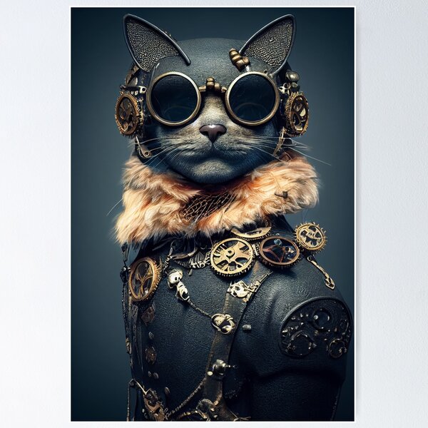 Chic cat wearing sunglasses glasses and coat Meditating Canvas