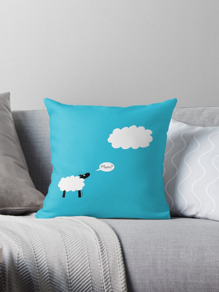 Thumbnail 1 of 4, Pillow, Sheep Cloud designed and sold by HannahSterry.