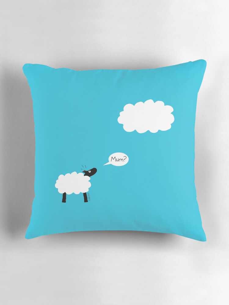 Thumbnail 3 of 4, Pillow, Sheep Cloud designed and sold by HannahSterry.
