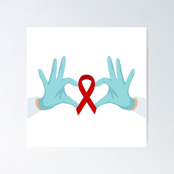 Item preview, Hands Show a Heart with a Ribbon Symbol of Aids , Hiv . World AIDS Day 1 December , Red Ribbon . Vector designed and sold by Shifa19.