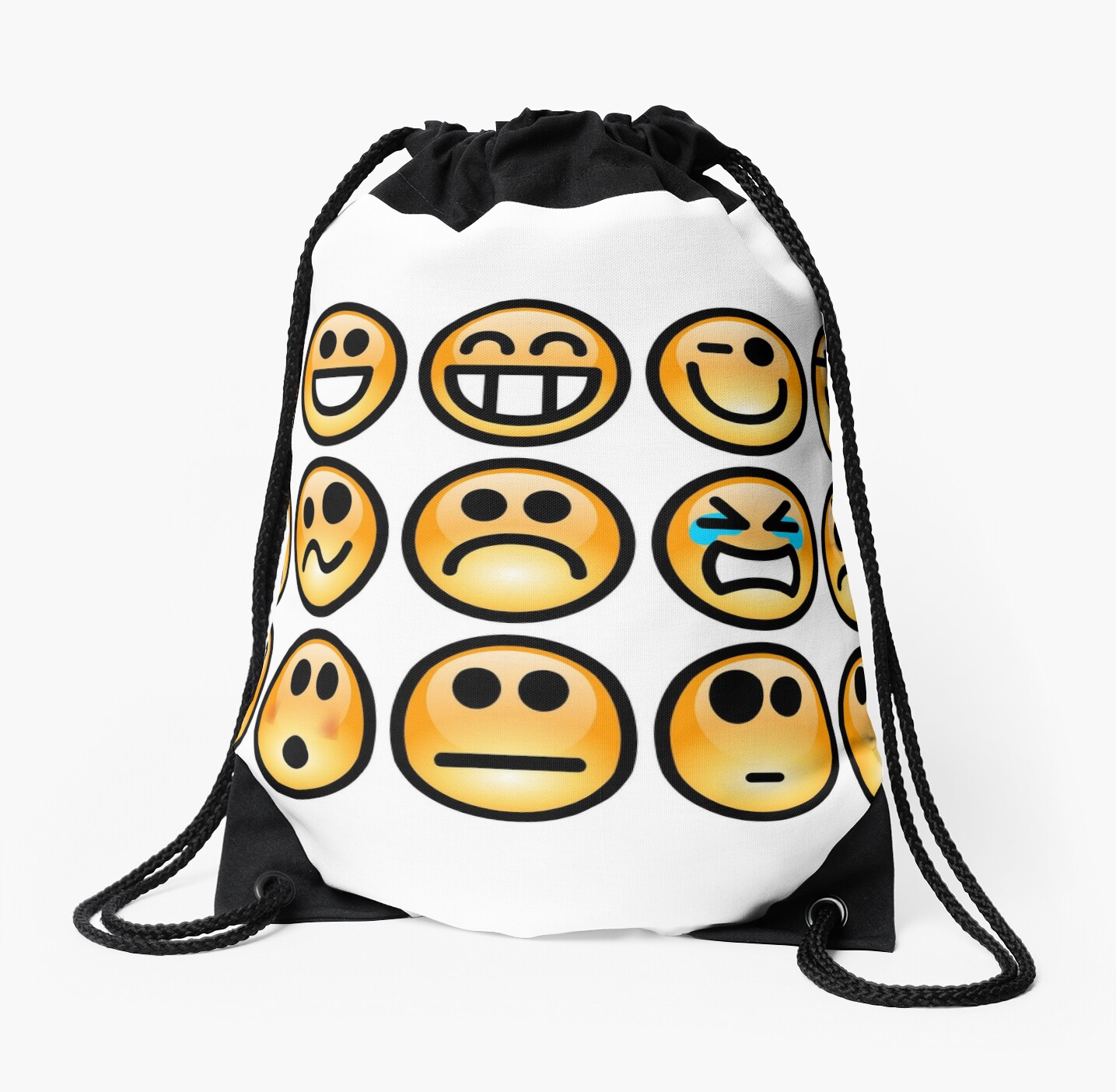 Emoji Emoticon Drawstring Bags By Edleon Redbubble