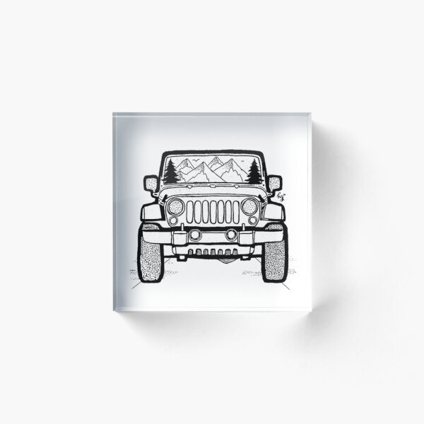 Jeep-Abenteuer Acrylblock