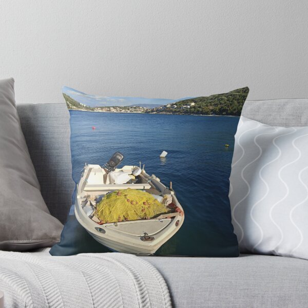 Item preview, Greek Fishing Boat Kassiopi Corfu Greece Poster Art designed and sold by nickbrayimages.