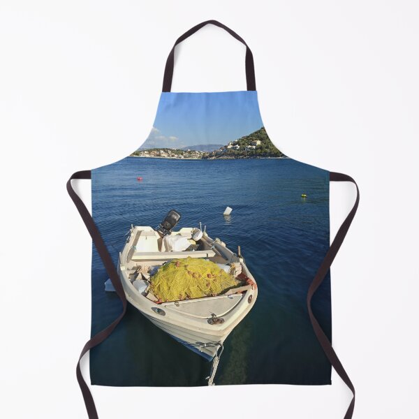 Item preview, Greek Fishing Boat Kassiopi Corfu Greece Poster Art designed and sold by nickbrayimages.