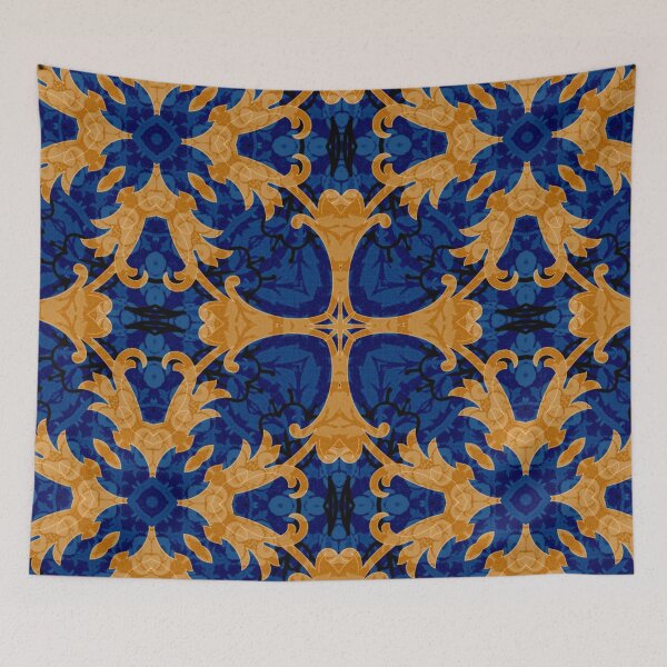 Item preview, Regal Blue Emblem Tapestry Abstract Luxe designed and sold by ArticLotusShop.