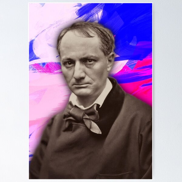 Affiche Portrait Charles Baudelaire - Poster A4, Papier 250g, Noir