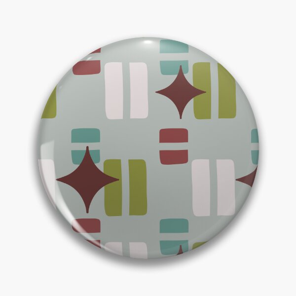 Item preview, Retro Aesthetic Geometric Shapes And Cosmic Atomic Sparkle Stars Gray Teal designed and sold by scorpiolane.