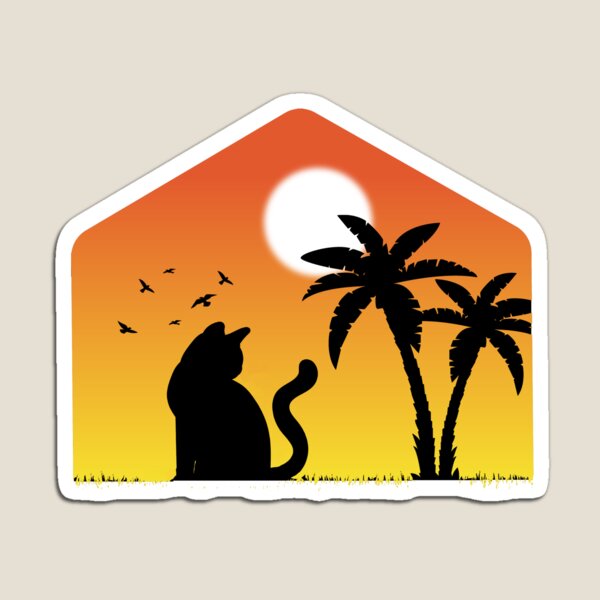 Item preview, cat watching sunset designed and sold by Buzzbazaar.