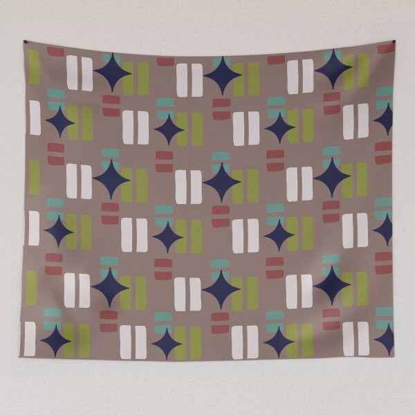 Item preview, Retro Aesthetic Geometric Shapes And Cosmic Atomic Sparkle Stars Brown designed and sold by scorpiolane.