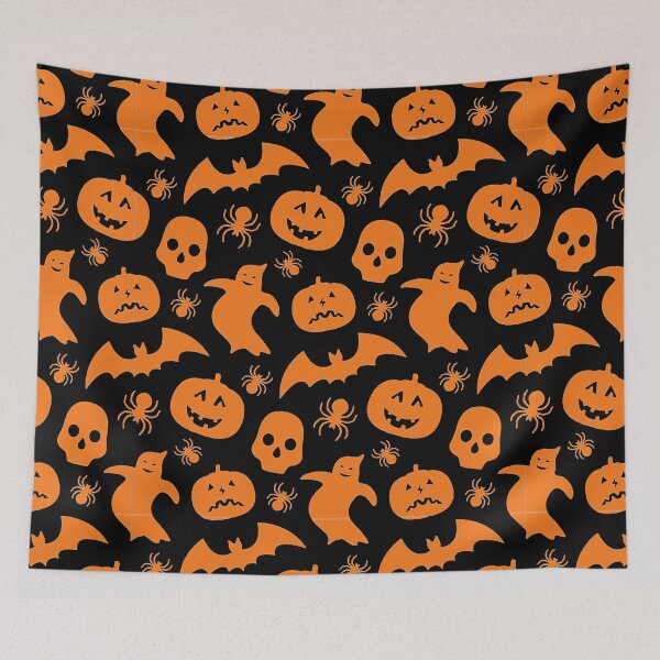 Item preview, Halloween Autumn Pumpkin Ghost Bat Spider Art Design designed and sold by BK-Fishing.