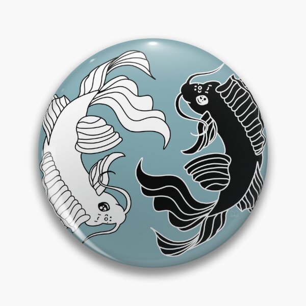 Item preview, Simple Bold Black and White Linework - 2 Koi Fish, Yin and Yang Solid Colors designed and sold by Lucidesigns.