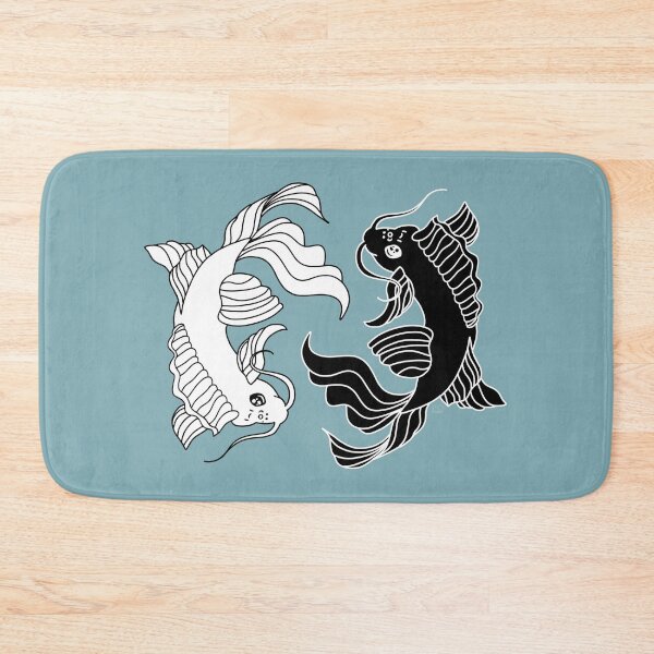 Item preview, Simple Bold Black and White Linework - 2 Koi Fish, Yin and Yang Solid Colors designed and sold by Lucidesigns.