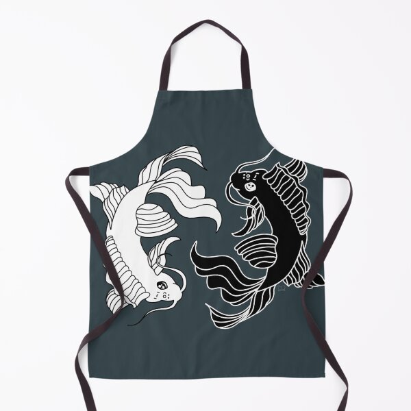 Item preview, Simple Bold Black and White Linework - 2 Koi Fish, Yin and Yang Solid Colors designed and sold by Lucidesigns.