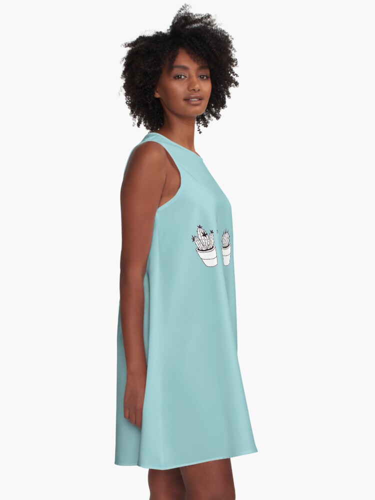 Alternate view of Cacti illustration - minimalist A-Line Dress